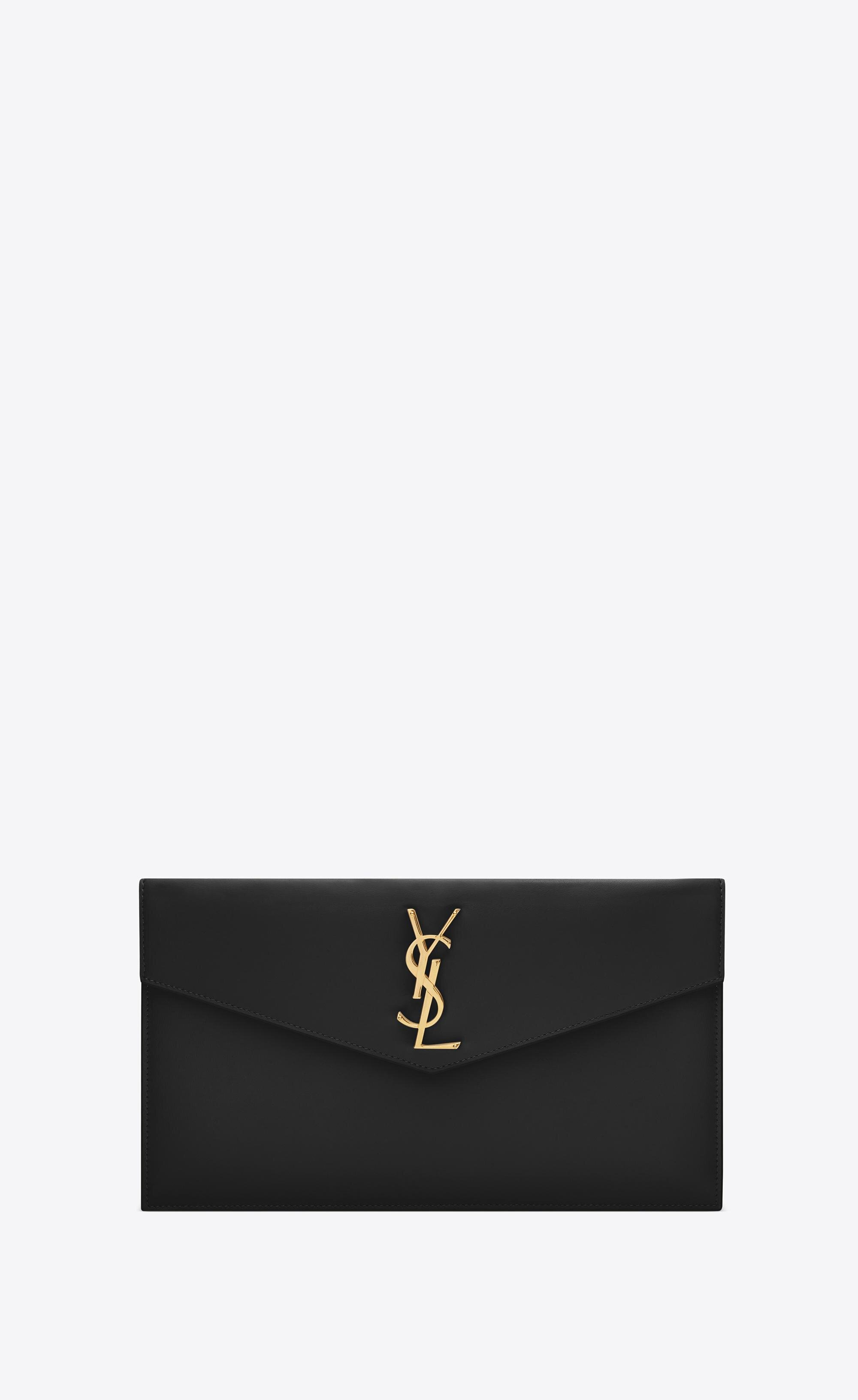 Saint Laurent Paris Uptown Pouch In Shiny Smooth Leather Saint Laurent Paris Uptown Pouch In Shiny Smooth Leather